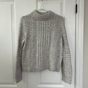 Tommy Hilfiger Cable Knit Turtleneck Sweater Medium Grey